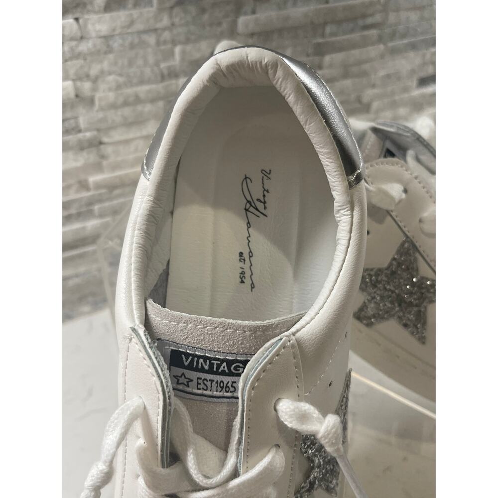 Vintage Havana Carla White Silver Glitter Size 8 - Picture 6 of 6